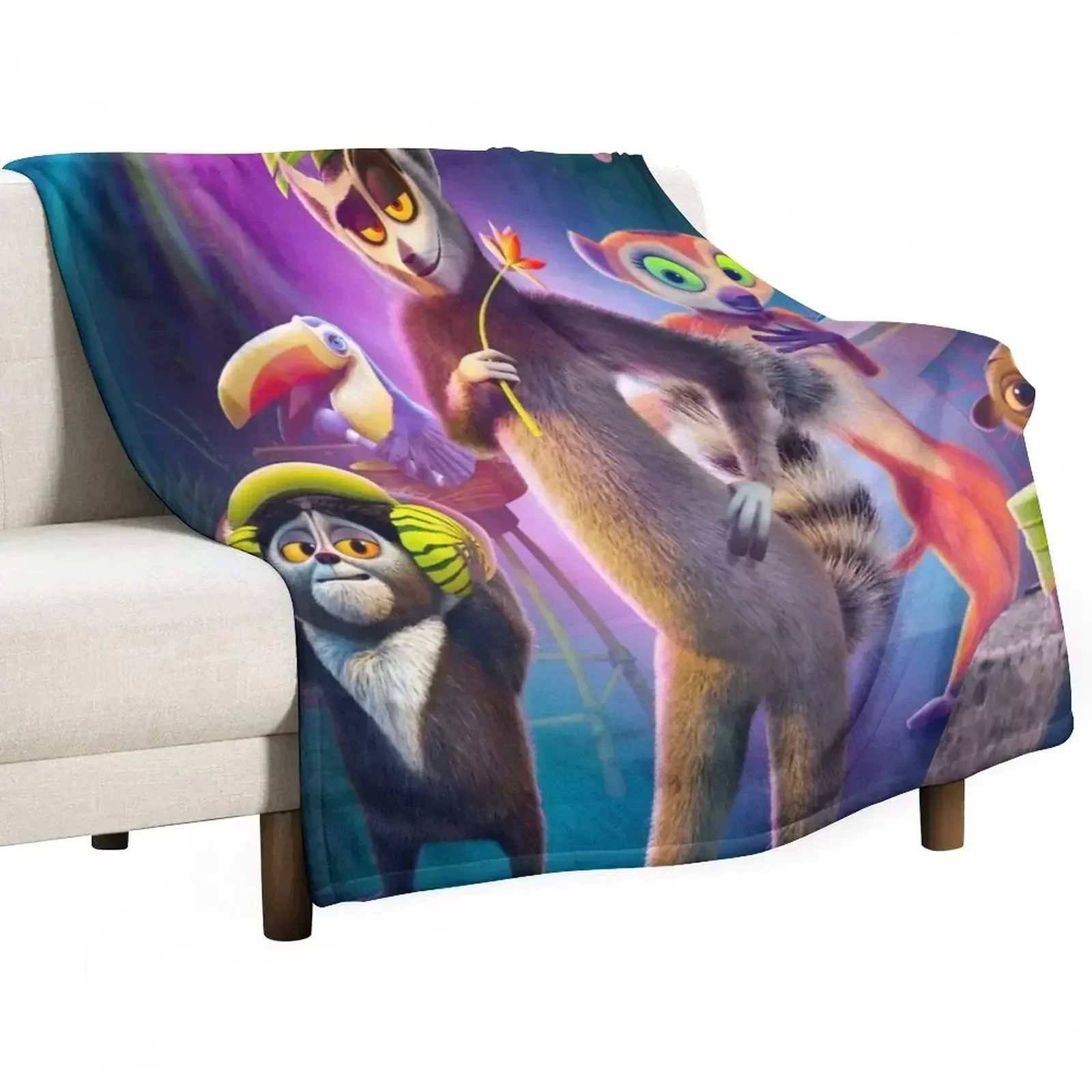 

funny All Hail King Julien gift for fans Throw Blanket Versatile Cozy Throw Blanket for All Occasions