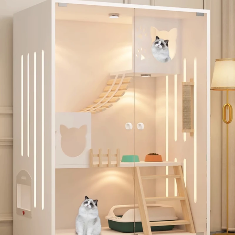 Cat Villa Double-Layer Oversized Space Luxury Cat Cage Cattery Cat House Home Indoor Cat House Cat Nest Cat Cabinet