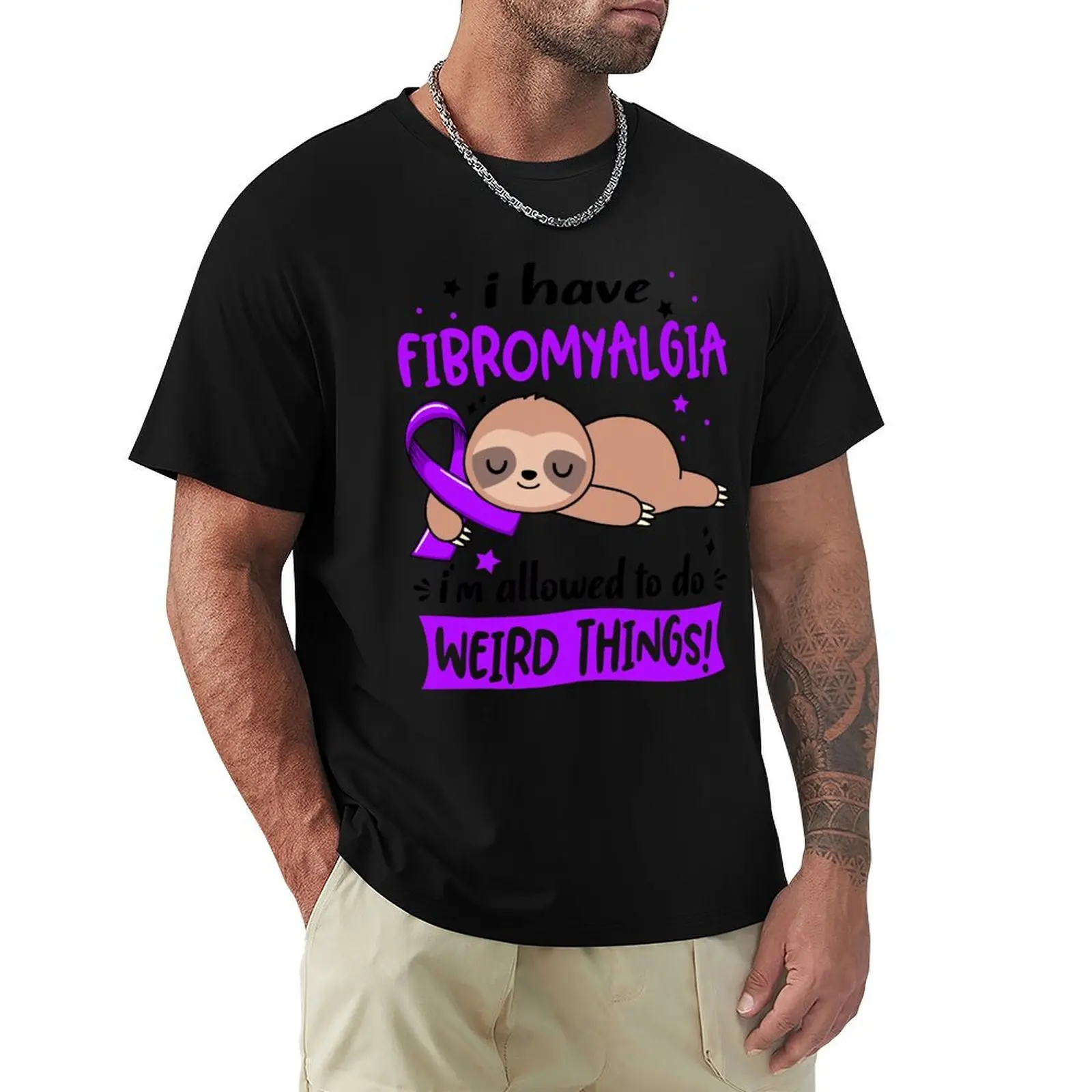 Fibromyalgia Awareness Funny I have Fibromyalgia i'm allowed to do Weird Things! T-Shirt Sporty Breathable Short Sleeve T-Shirt