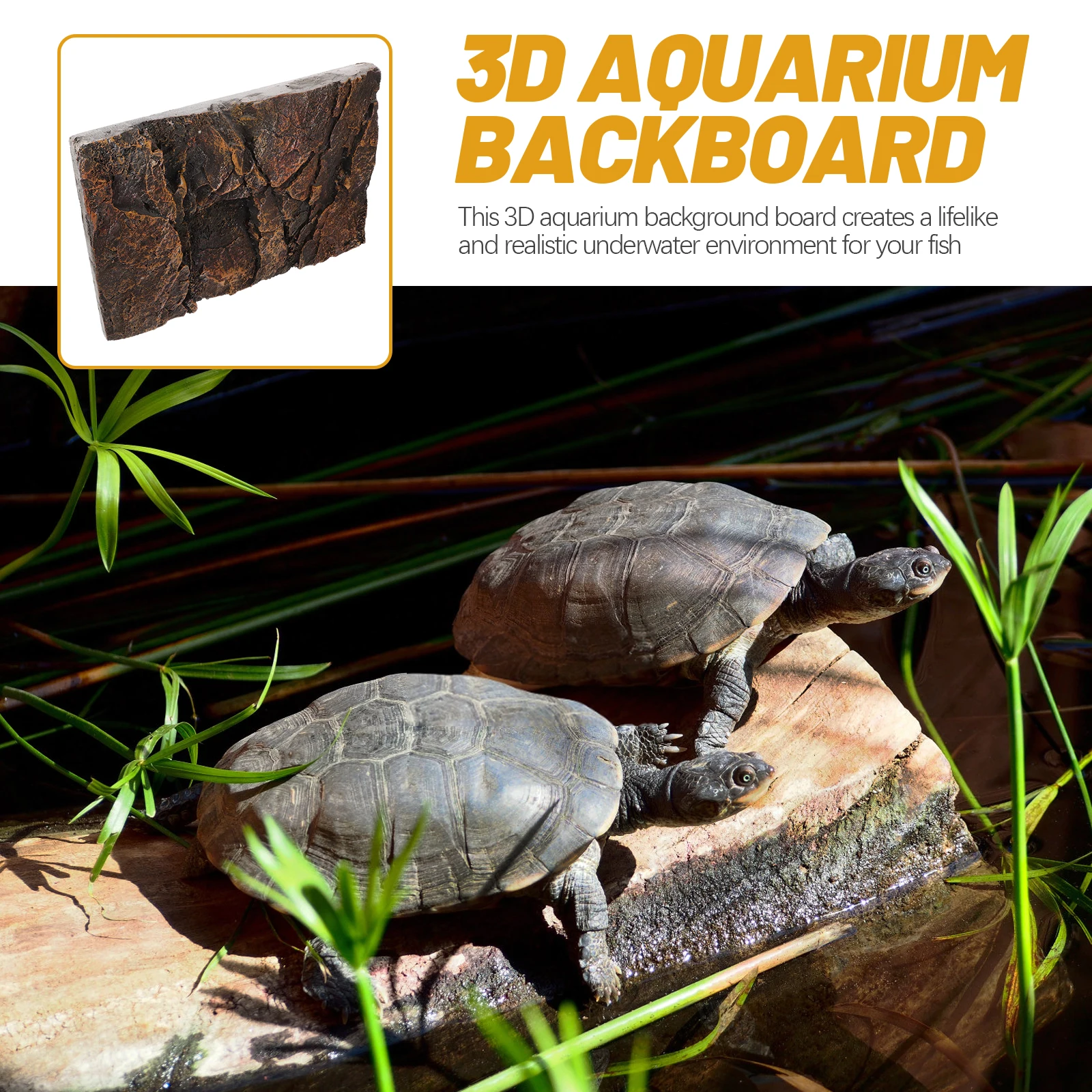 

3D Stereo Decorative Panel For Reptile Tank Background Realistic Rock Texture Aquarium Habitat Decoration Board Fish Turtle Tank