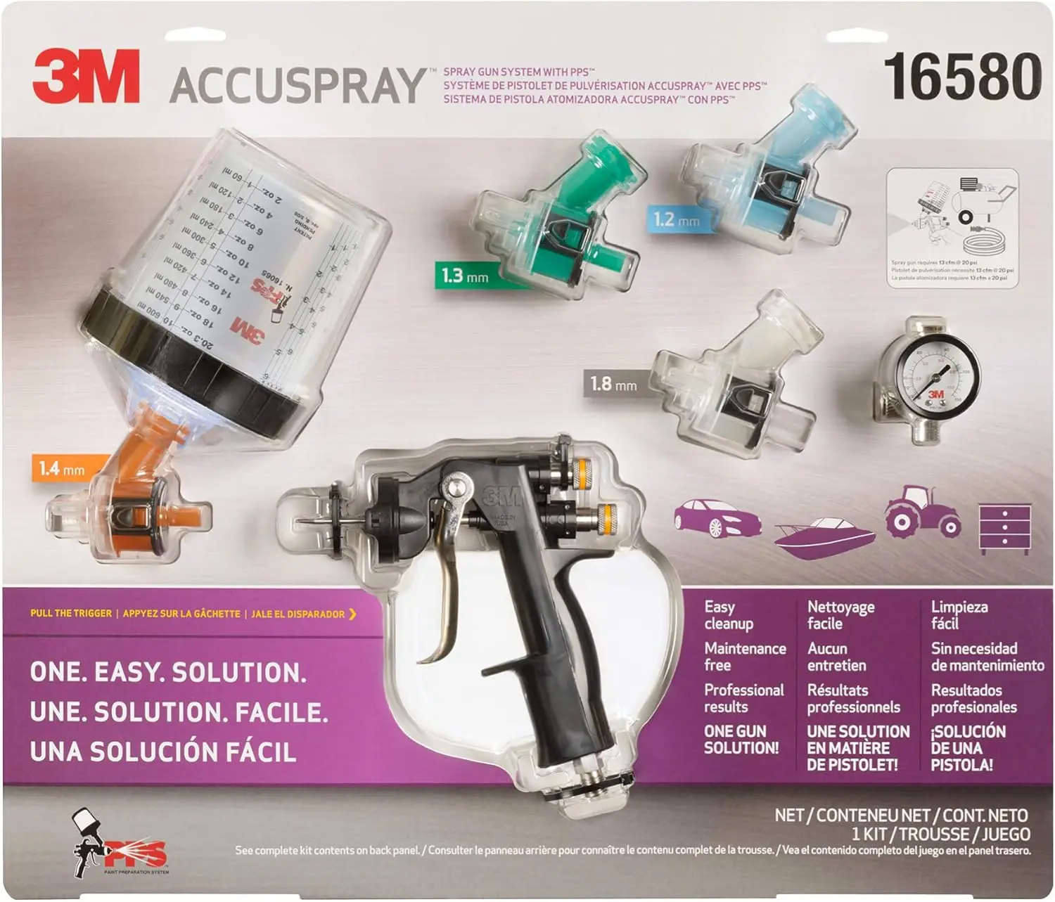 80 Accuspray Paint Spray Gun System With Original Pps, Standard, 22 Ounces, 4 Nozzles