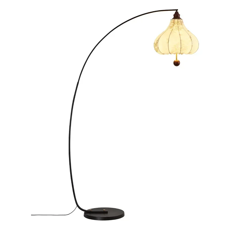 Medieval style floor lamp living room side bedroom B & B bedroom art designer high sense retro fishing lamp