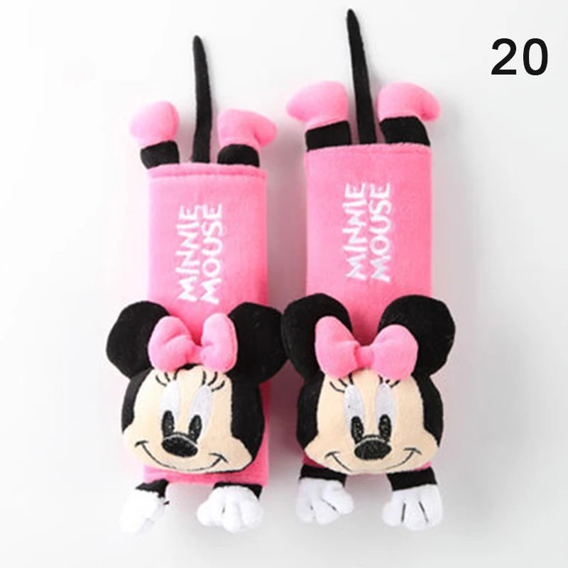 New 1Pair Disney Mickey Mouse Car Seat Belt Pads Cover Pooh Bear Safety Shoulder Strap BackPack Cushion Pillow For Boy Girl Gift