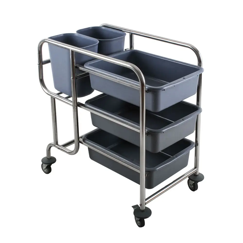 3-Layer Hotel Service Trolley, Restaurant Food Cart, Portable Equipment for Room Serving, Durable Tray Stand