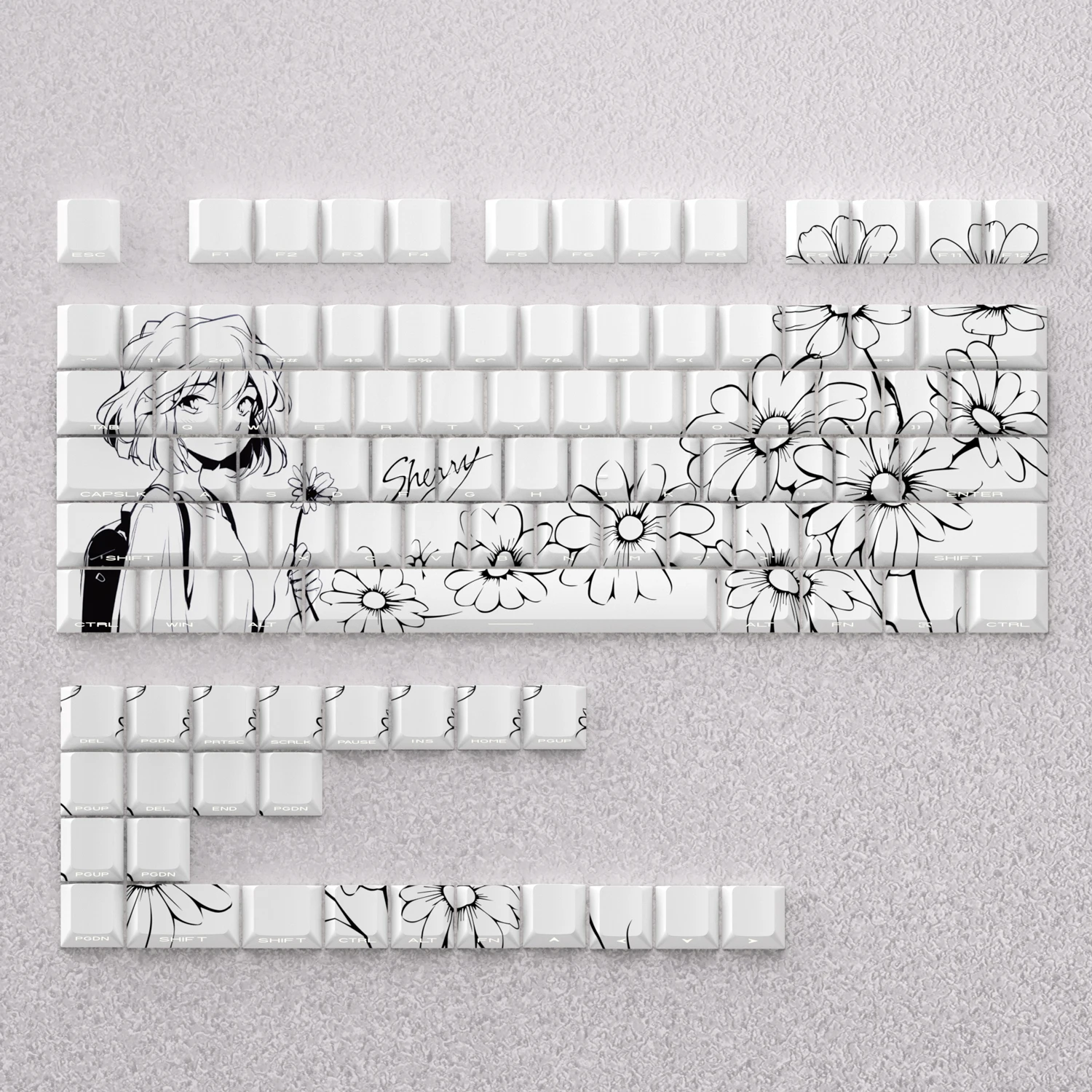 

98-клавишные колпачки для клавиш Anita Hailey, аниме, PBT, сублимационная краска, высота вишни, боковая подсветка с принтом для механической клавиатуры Anne Pro, 2 ПК