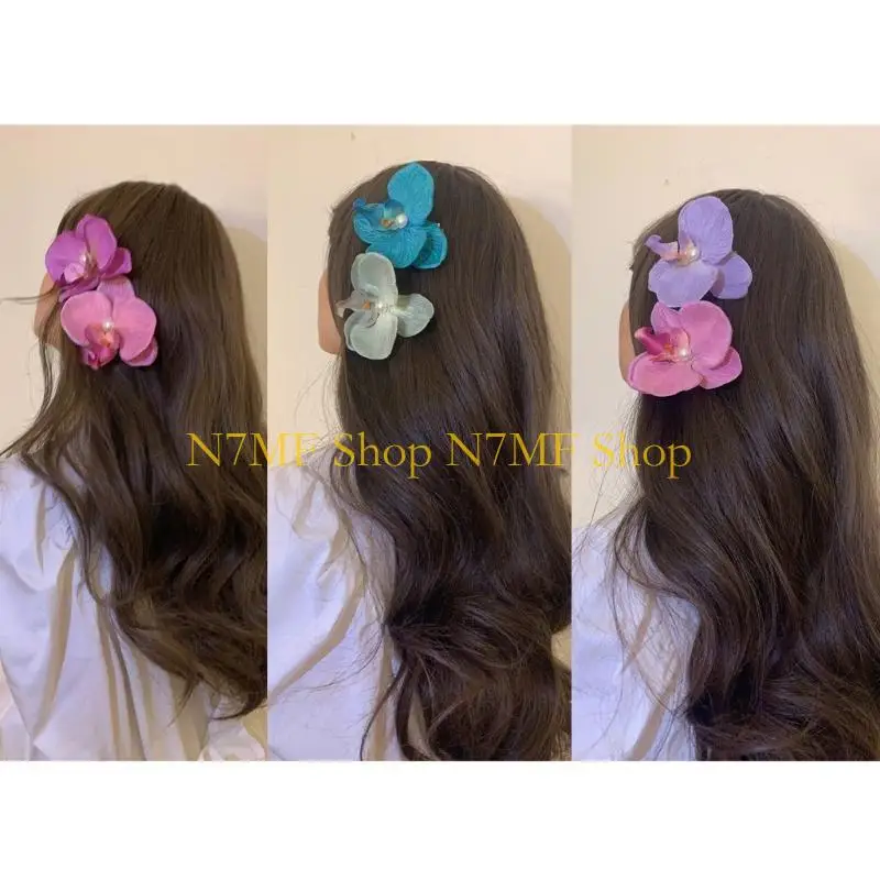 N7MF Stylish Flower Hair Accessory Fashionable Hair Clip for Festivals and Weddings