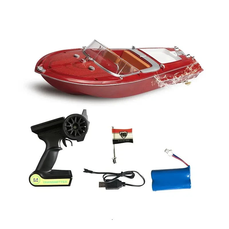 RC Boat High-horsepower Electric Yacht Cruise Model Racing Boats Classic Retro Water Toy Remote Control Boat Toys For Children