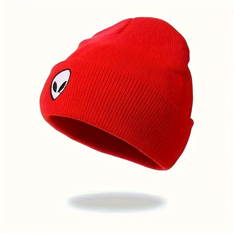 Ski Caps Y2K wind embroidered alien knit hat outdoor cold casual winter warm cold hat suitable for daily commuting