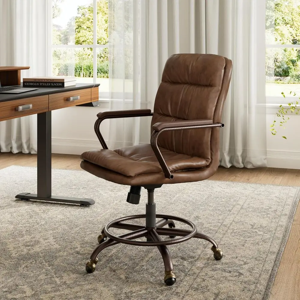 

Эргономичное винтажное кожаное кресло для руководителя с углом обзора 360° ° Вертлюг для удобного использования в домах или офисе