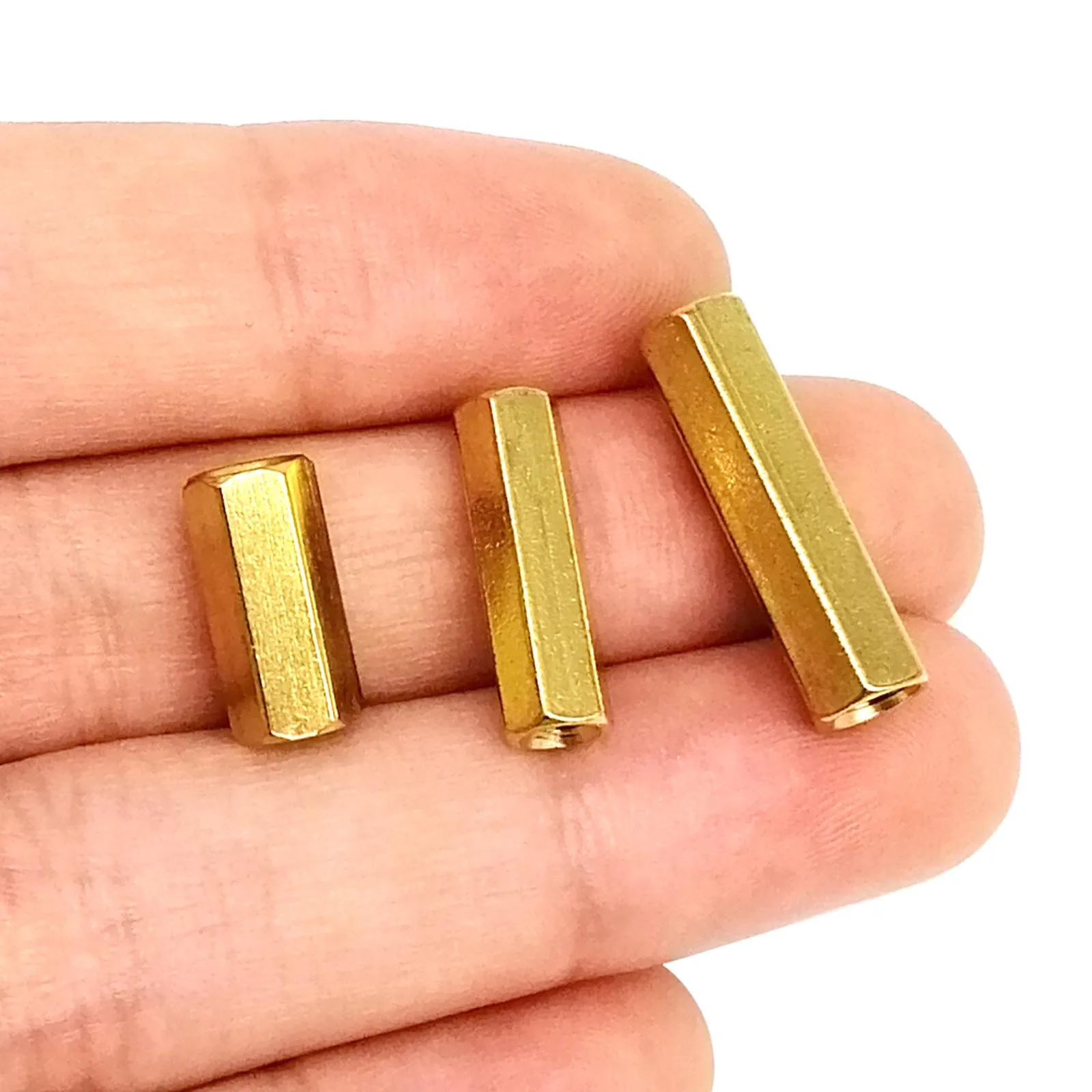 HZYUEGOU M2 M2.5 M3 M4 M5 M6 Länge 2-80mm Massiver Messing-Kupfer-Sechskant-Abstandshalter Säule Weiblicher Abstandshalter für Leiterplatten und Motherboards – Detail 4