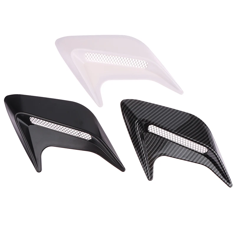 1Pair Carbon Fibre Car Shark Gills Emulation Vent Side Air Inlet Hood Decoration Vehicle Air Outlet