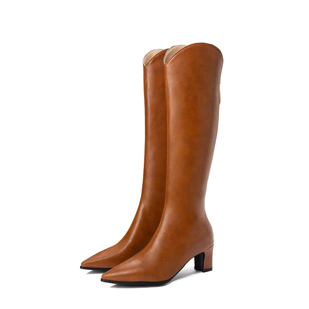 Winter New Sexy Black Beige Women Knee High Formal Boots High Heels Lady Shoes LS928 Plus Big Small Size 10 28 31 45 48