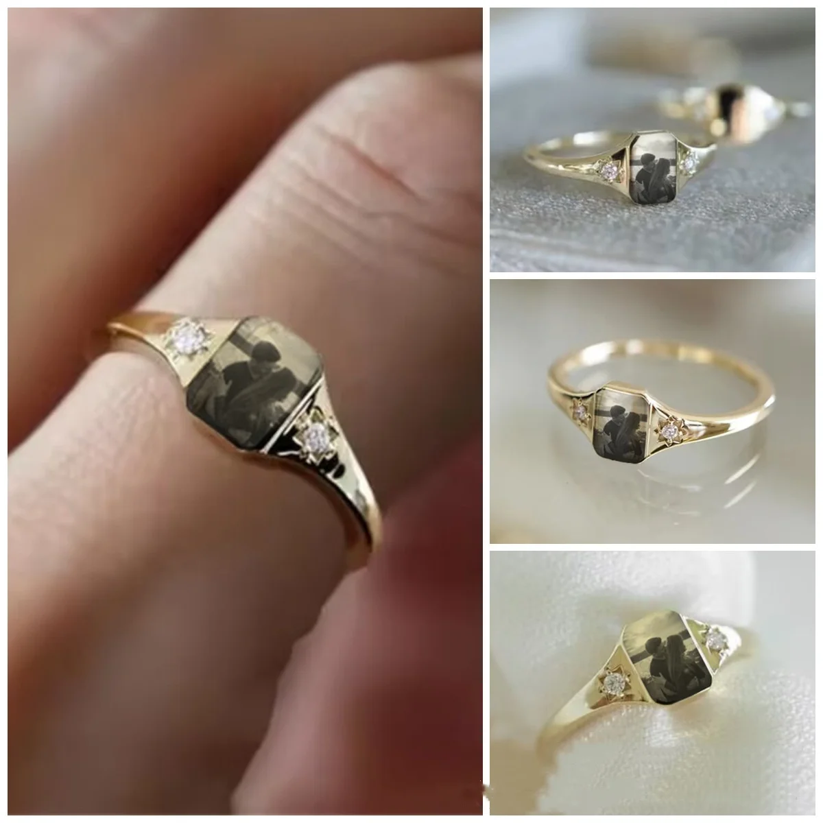 

Photo Personalized Ring with Birthstone for Christmas Gift Custom Rings Jewelry For Lady товары за 1 грн акція
