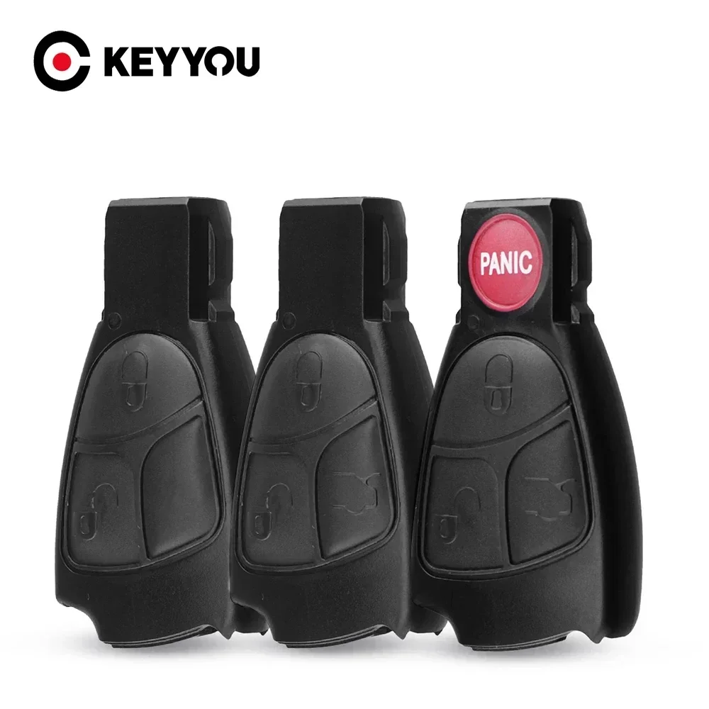 

KEYYOU 5PCS Fob 2/3/4 Buttons Remote Key Case For Mercedes Benz B C E ML S CLK CL