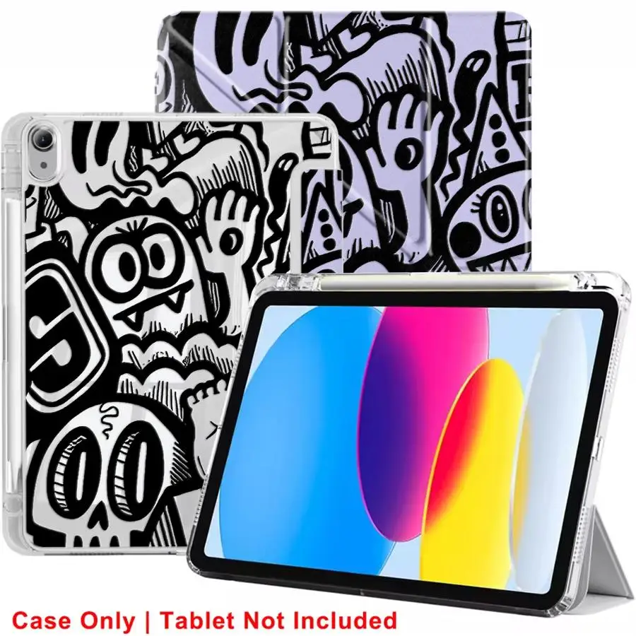 

Graffiti Black Tablet Case For iPad Pro 10th 9th 8th Pro 11th 7th Mini 6 7 Air M3 M4 M2 Air 1 2 4 5 Holder Cover