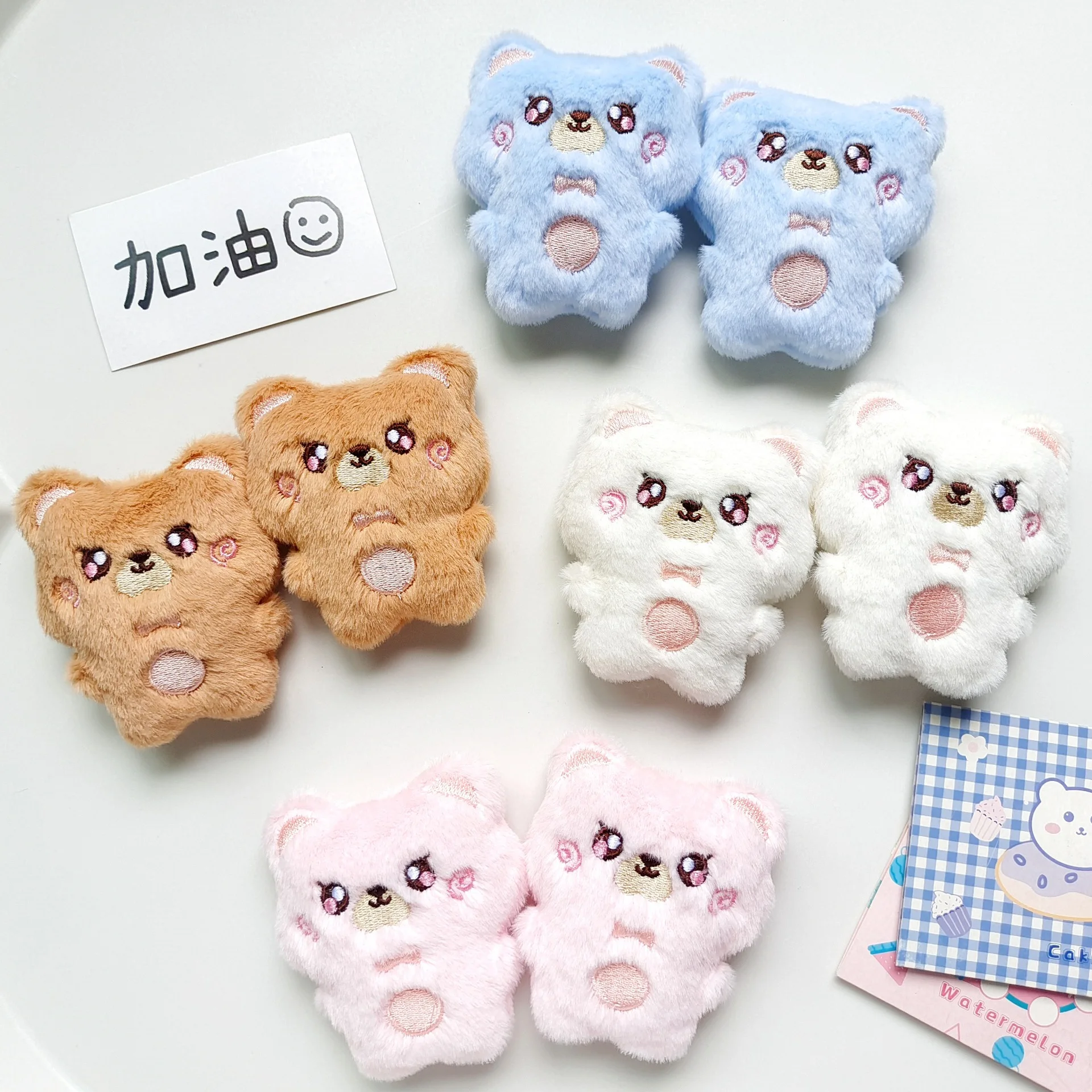 Soft sweet  bear   Dolls Padded Patches, Appliques for Clothes, Socks, Sewing Supplies, DIY Hair Decoration, 5 PCs/Lot