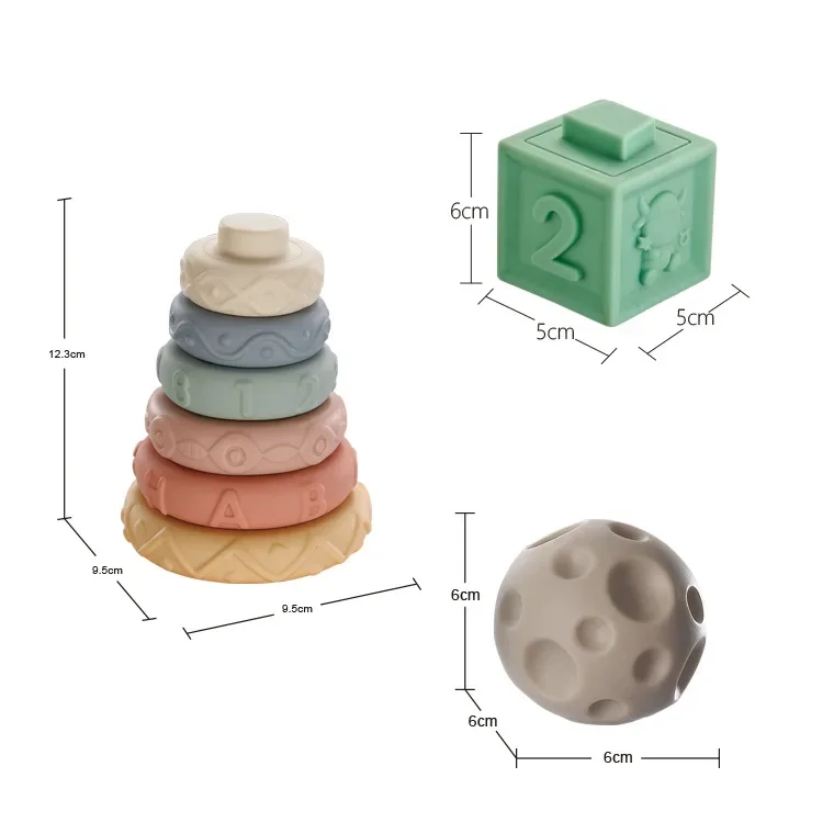 아기용 몬테소리 부드러운 고무 빌딩 쌓기 블록, 창의적인 숫자 별자리 기술 패턴 장난감, 23 개