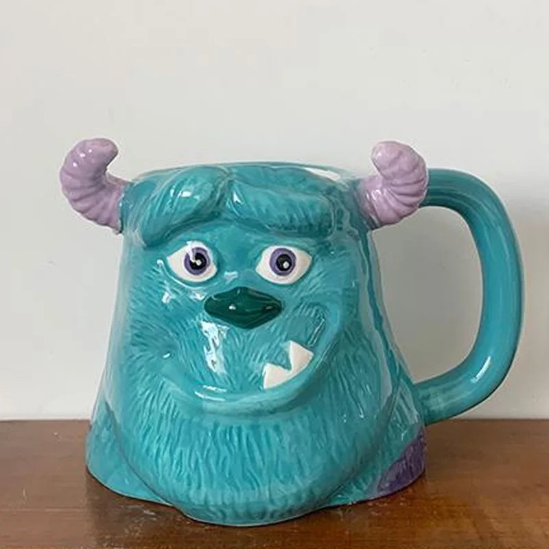 Disney Pixar Monsters, Inc. Mike Sullivan Ceramic Mug Cup Action Figure Model Toys Cartoon Kawaii Monsters University Kids Gifts