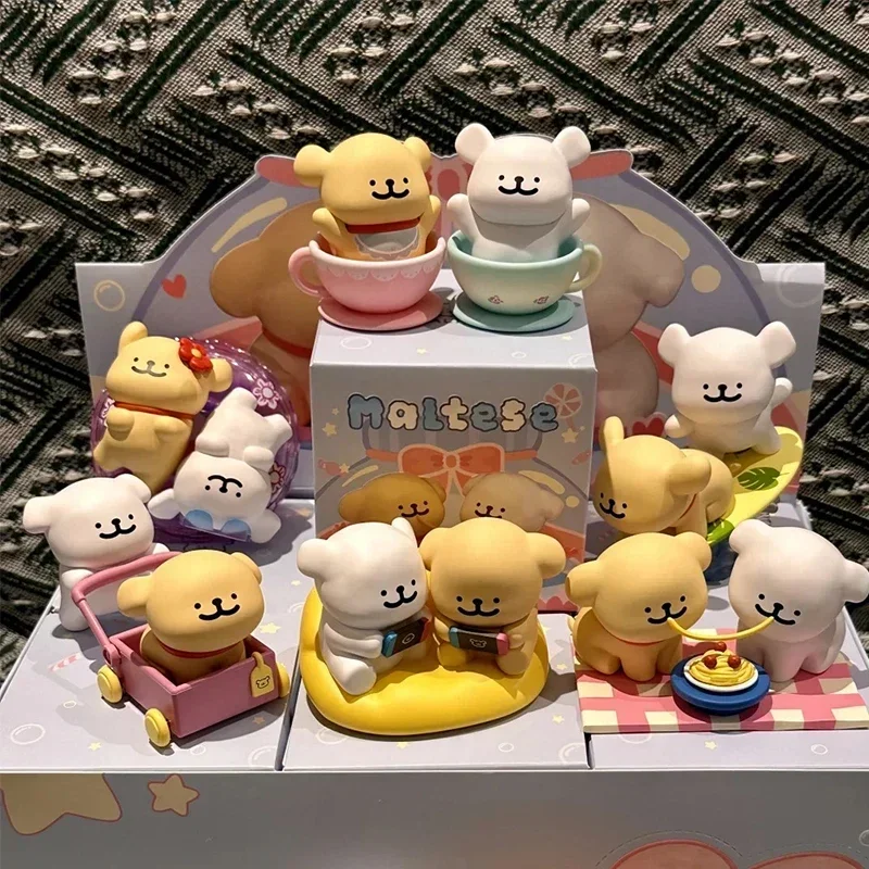 

Line Puppy Happy Connect Series Blind Box Action Figure Maltese Anime Doll Collection Model Ornament Toys Girl Surprise Gift