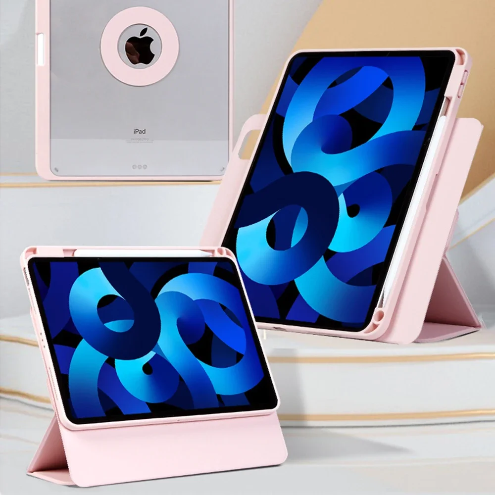 2025 New Detachable Magnetic Rotating Pencil Case for IPad A16 11th 10th Gen Cover Smart for Mini Air 7 6 5 4 M3 Pro 11 13 Capa