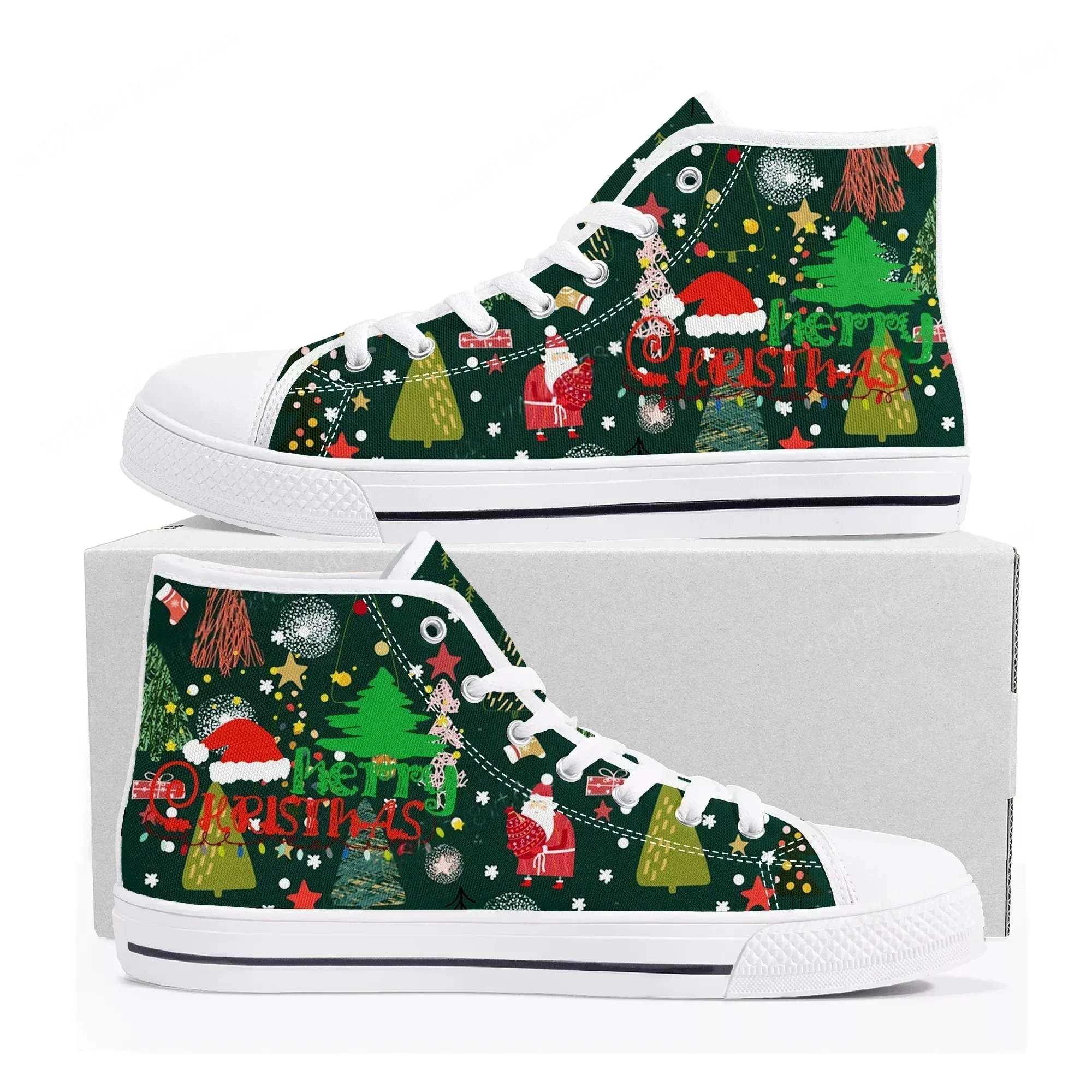 Merry Christmas Gift High Top Sneakers Mens Womens High Quality Canvas Sneaker Comics Manga Couple Customized Shoes