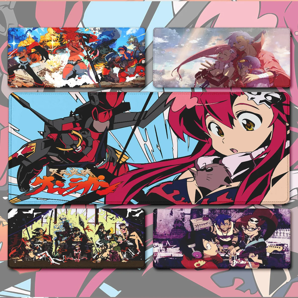 Gurren Lagann Mouse Pad Large Gaming Accessories Mouse Mat Keyboard Mat Desk Pad XXL Computer Mousepad PC Gamer Laptop Mausepad