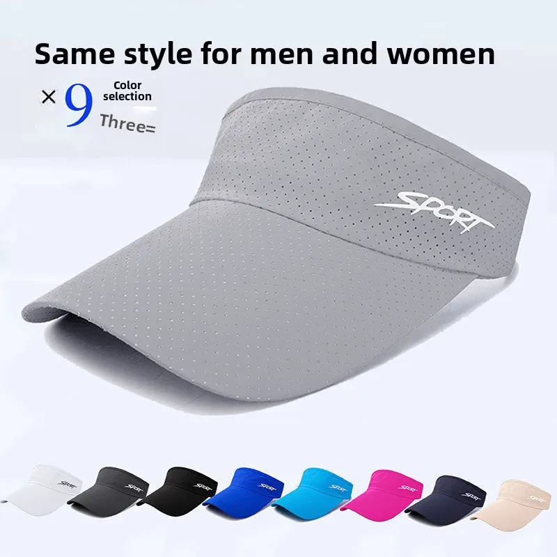 1 Stück Sommer Damen Atmungsaktiver Sonnenhut Schnelltrocknender UV-Schutz Visor Leerer Oberkopfteil Einfarbige Herren Sport Tennis Lauf Sonnenschutzkappe