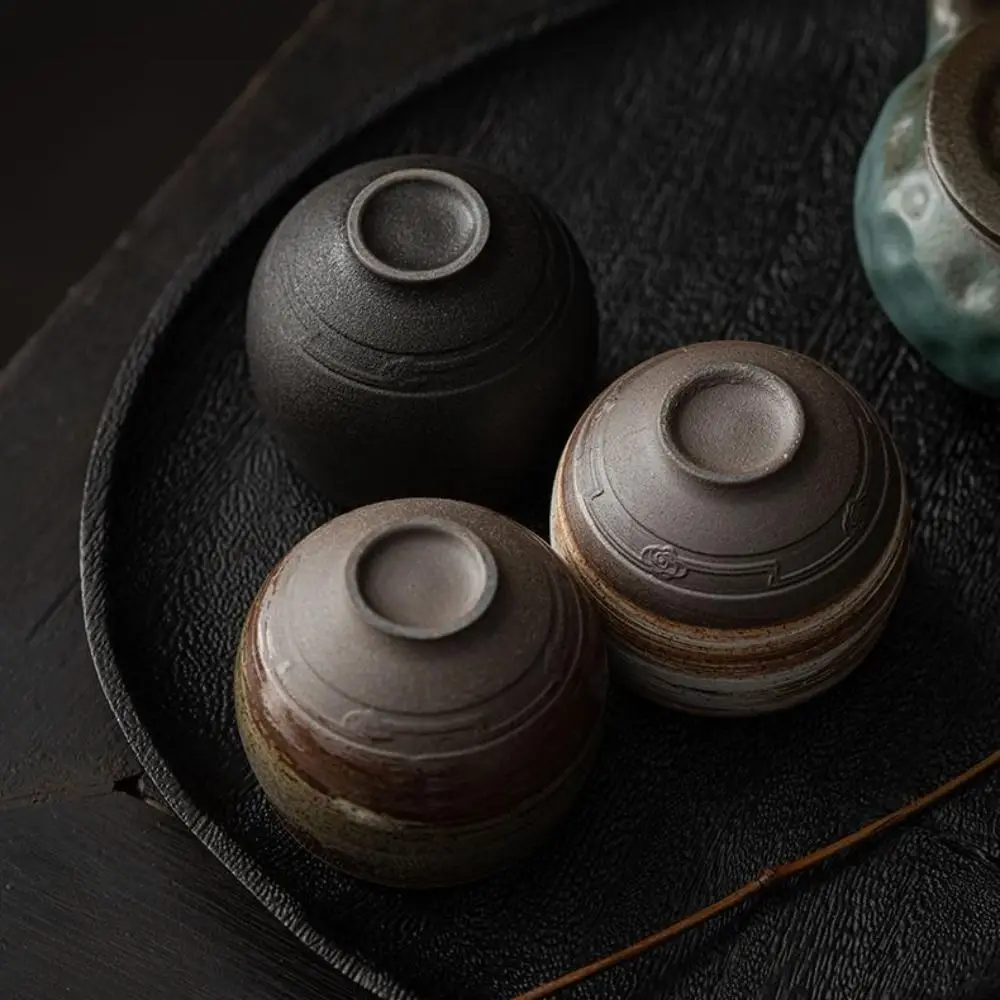 Household Japanese Stoneware Tea Cup Ancient Style 80ml Master Cup Retro Handmade Coffee Mug Living Room - view 5