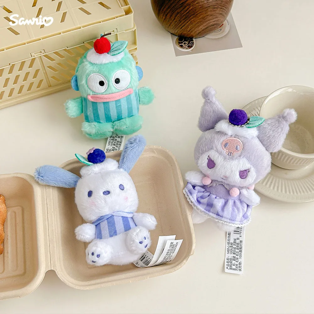 อะนิเมะการ์ตูน My Melody Cinnamoroll Kuromi Pochacco Hangyodon Good Mood Series ตุ๊กตาตุ๊กตาตุ๊กตาของเล่นจี้น่ารัก Plushie พวงกุญแจ 10 ซม.