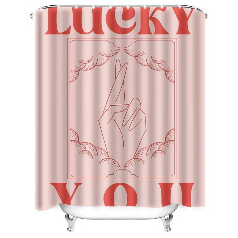 

Водонепроницаемая занавеска для душа Lucky You, современный декор для ванной комнаты, уникальный и стильный дизайн для модного образа, идеальный подарок