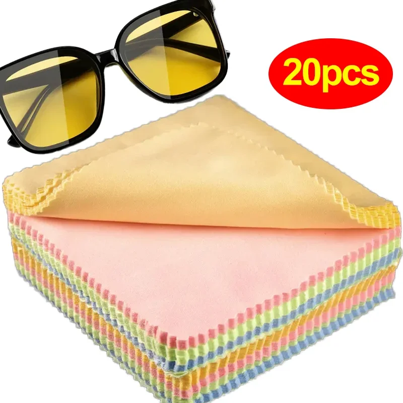 

20-2pcs Glasses Cleaning Cloth Reusable Microfiber Glasses Cleaner Fabric Cloth for Sunglasses Camera Phone Lens Wipes Cloth