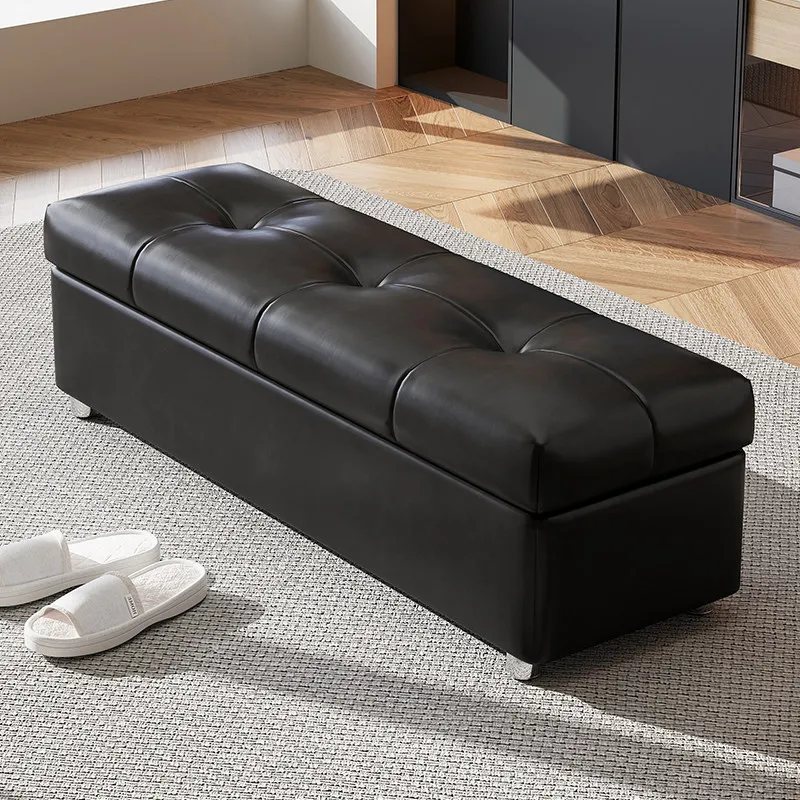 Entry leather shoe change stool, household long stool at the door, storage, bedside stool, shop rest stool, cloakroom stool