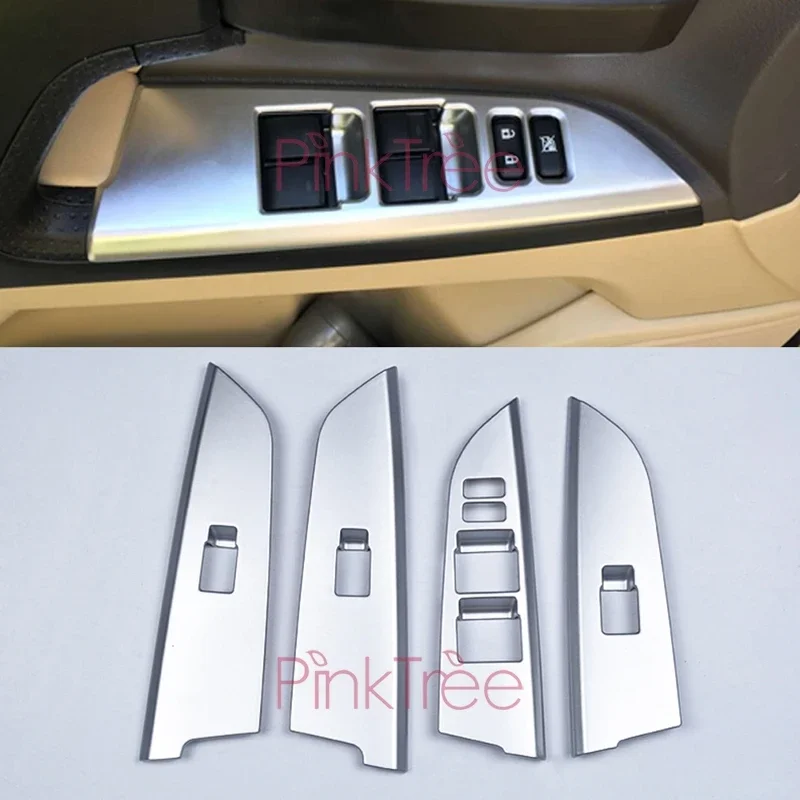 

Внутренняя матовая серебряная кнопка переключателя оконного стекла, накладка на панель для Toyota Land Cuiser 200 2016 20174, аксессуар для стайлинга автомобилей