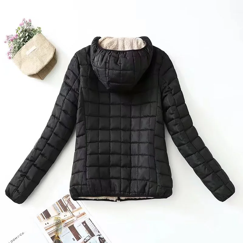 Autumn And Winter warm fleece Hooded zipper coat women winter jacket