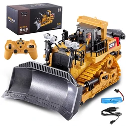 1: 24 2.4G Remote Control Crawler Heavy Bulldozer Dump Truck 9 Channel Children RC Engineering Vehicle Kids Toy for Boys Gift