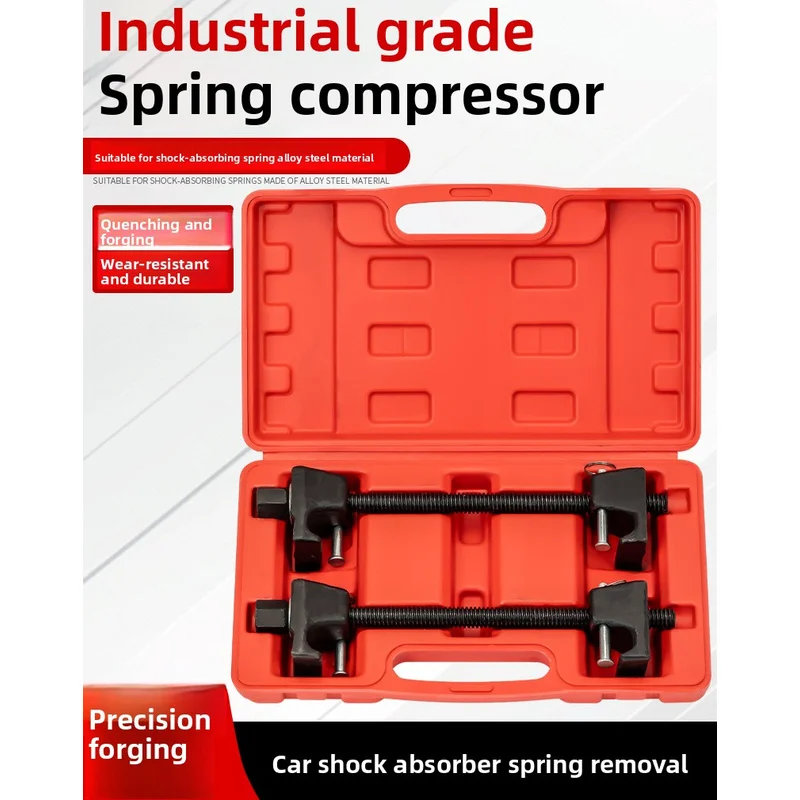 Removable shock absorber spring compressor removal and installation tool for shock absorbers across all vehicle models