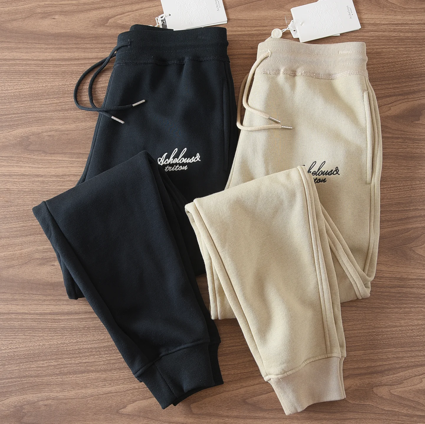 

Men's Fce Lined Thiened Casual Sweatpants Elastic Waist Sports Pants Winter Warm Loose Fit Straight Leg Basic Colors