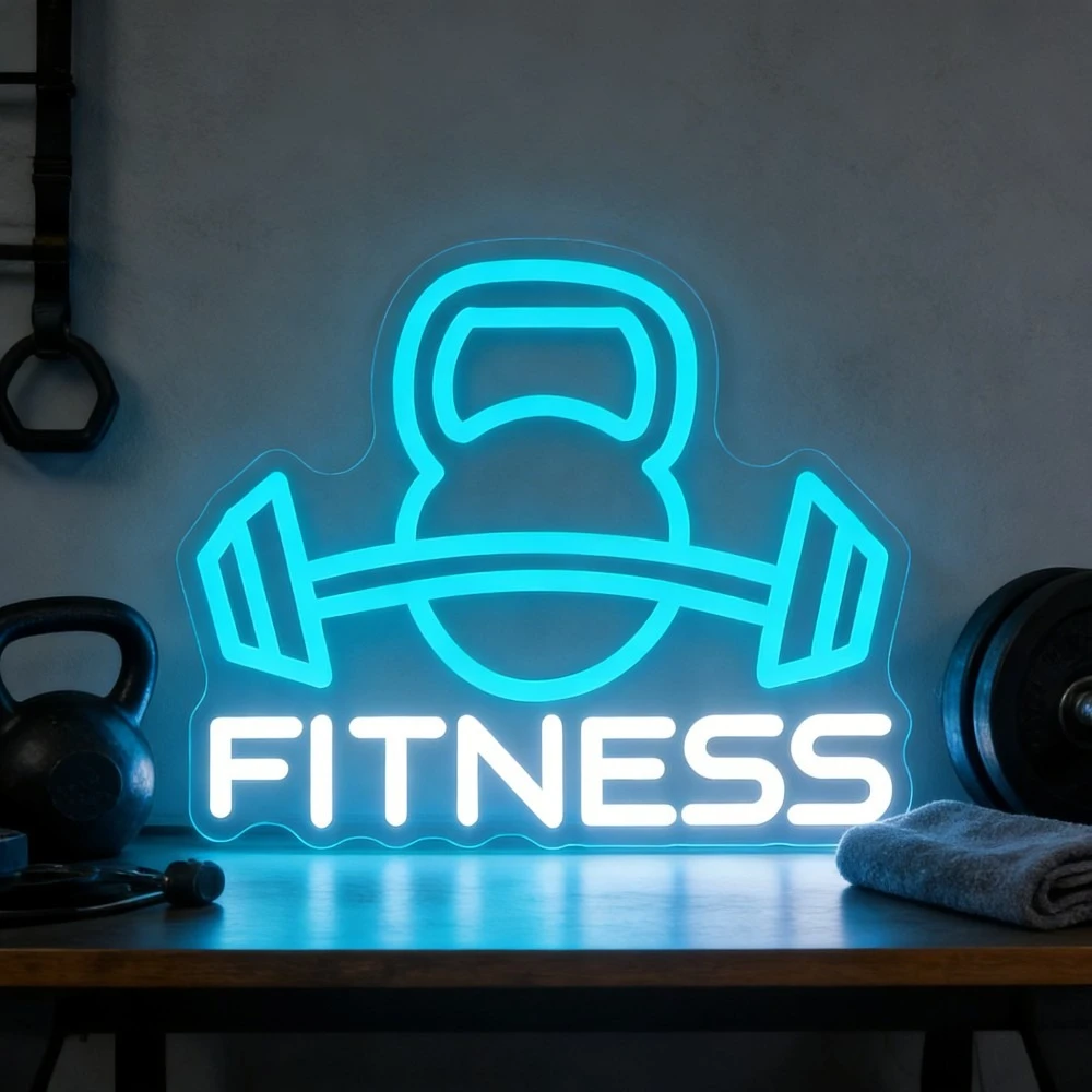 Home Gym Neon Sign - لافتة نيون للياقة البدنية بإضاءة LED،