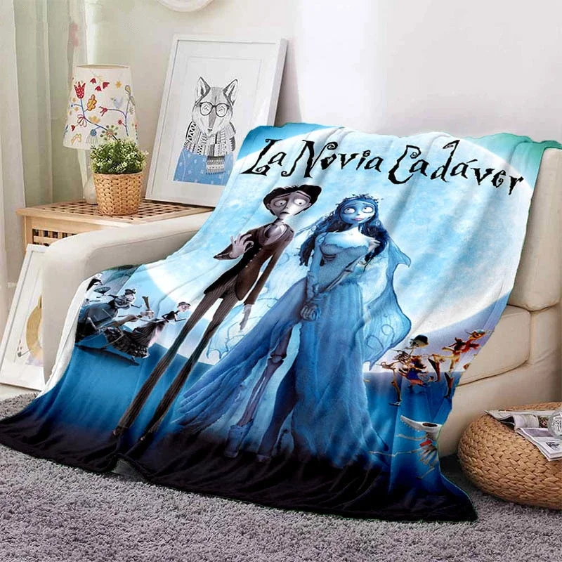 Horror Corpse Bride Blanket Soft Warm Throw Blanket for Bed Sofa Queen Size Halloween Decor Scary Movie Blanket Birthday Gifts