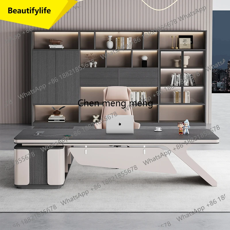 

Дизайнерский роскошный офисный стол X188 с угловым хранилищем, L-образный компьютерный стол, современный письменный стол для дома и офиса
