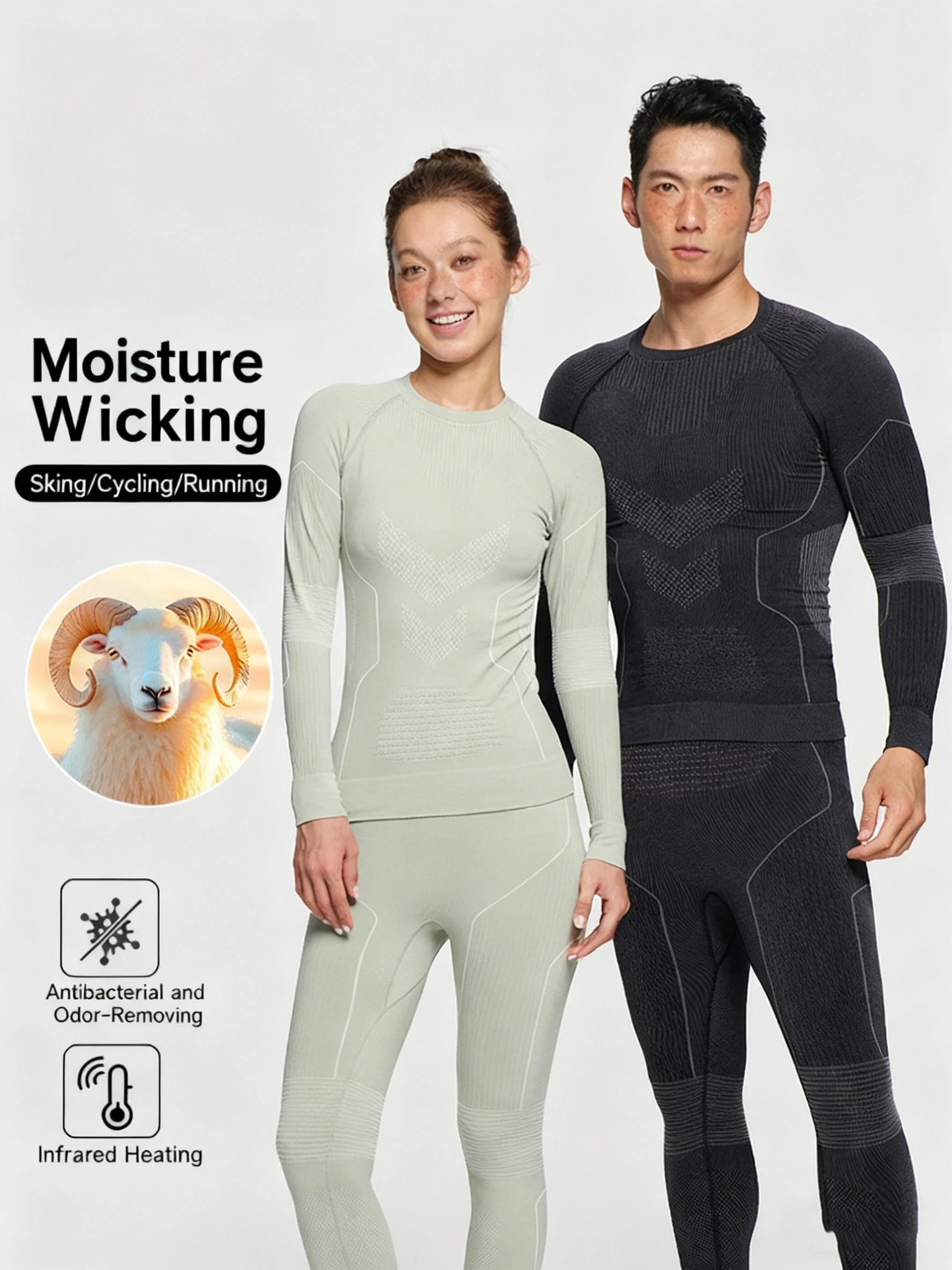 

Ski Quick Drying Clothes Men's Sweat Wicking Clothes Men's Women's Outdoor Sports Running Fitness Warm Underwear Set 2026 New
