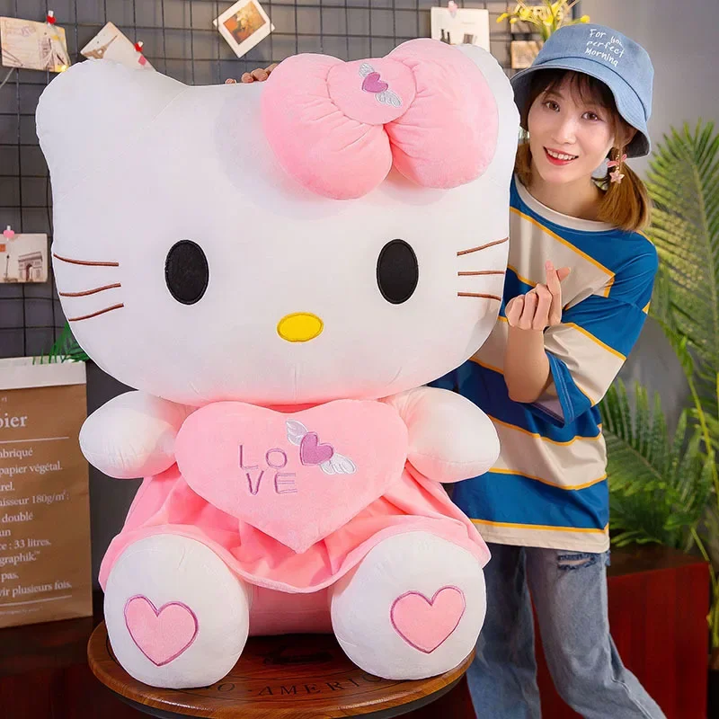 30cm Sanrio Hello Kitty Cat Plush Toys Cartoon KT Cat Plushie Doll Soft Stuffed Anime Pillow Birthday Gifts For Kids Girls