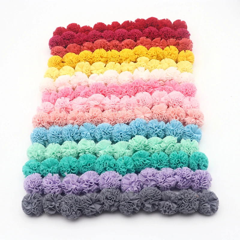 50-100 Pieces of 2 Cm Lace Mesh Ball Plush Pom Poms Diy Material Clothing Shoes Hats Jewelry Decorative Accessories Pendant