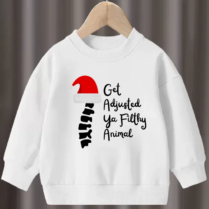 Kids Christmas Gingerbread Man Santa Hat Print Sweatshirt Boys Girls Crew Neck Long Sleeve Pullover Cute Holiday Children Casual