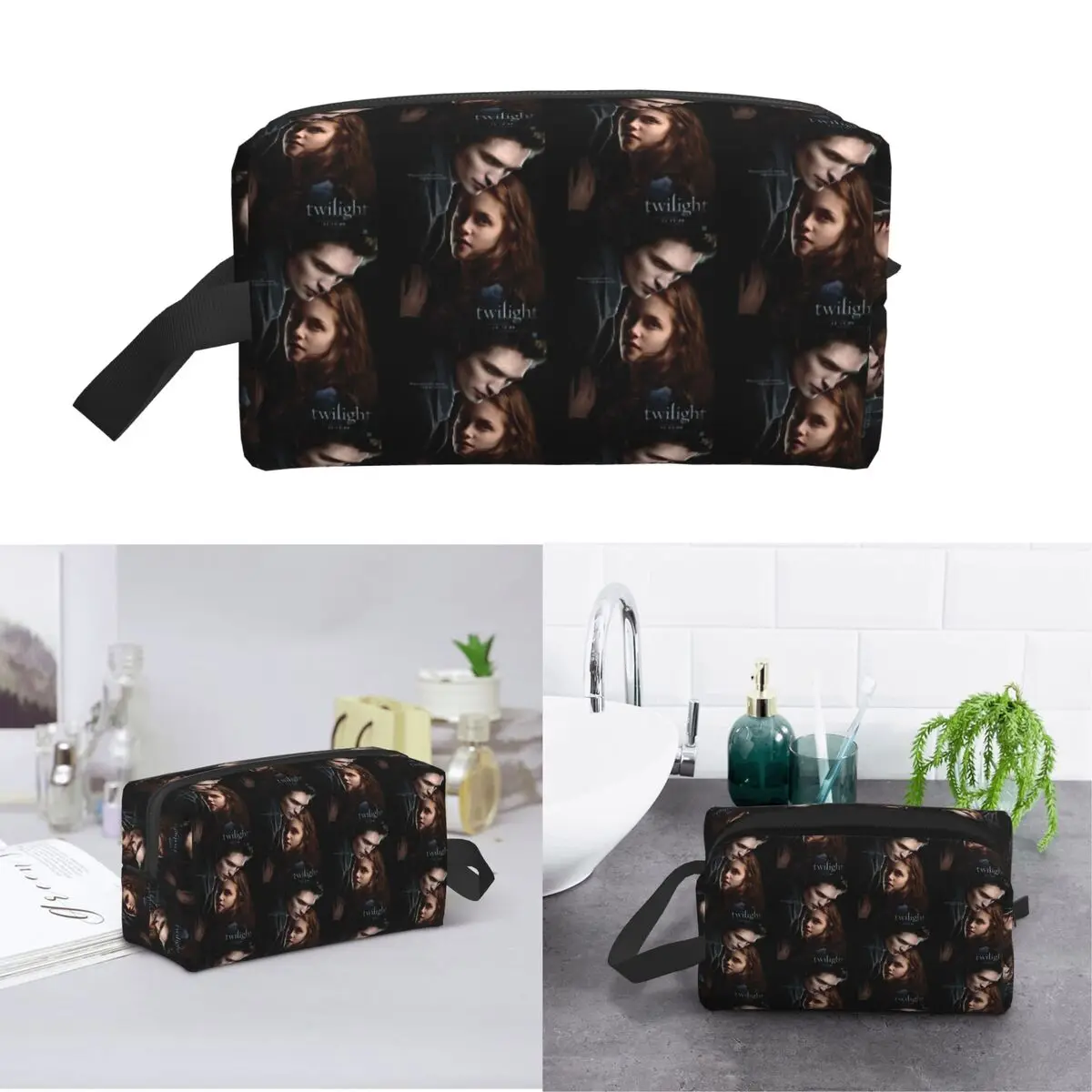 The Twilight Saga Vampire Makeup Bag Cosmetic Organizer Storage Dopp Kit Toiletry Cosmetic Bag for Women Beauty Travel