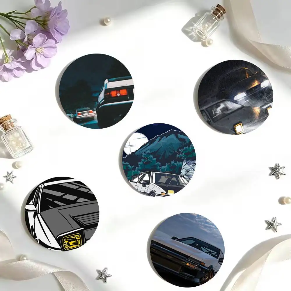 Anime Initial D Car Hot 25 32 44 58 75mm Badges Personalized Round Brooches Pins Accessory Gift
