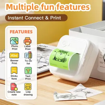 Dolewa D8 Portable Printer Thermal Paper Stickers Paper Mini Printers Labels Maker…