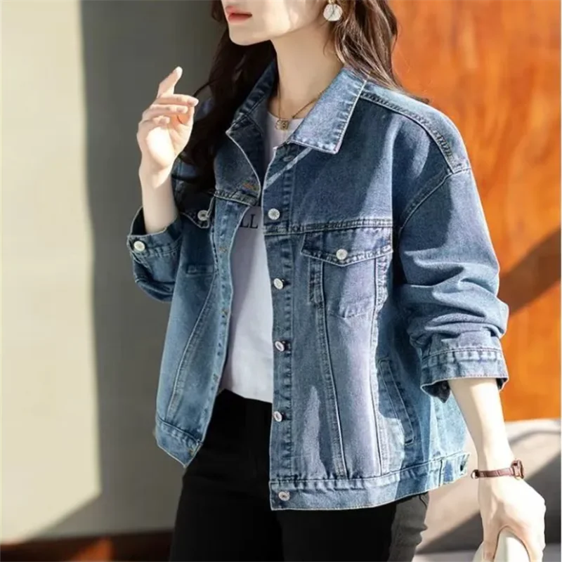 Fashion Denim Coat Female Jackets Retro Outwear Leisure Jacket Thin Woman Clothes Jacket Korean Women's Cloth Denim Jacket