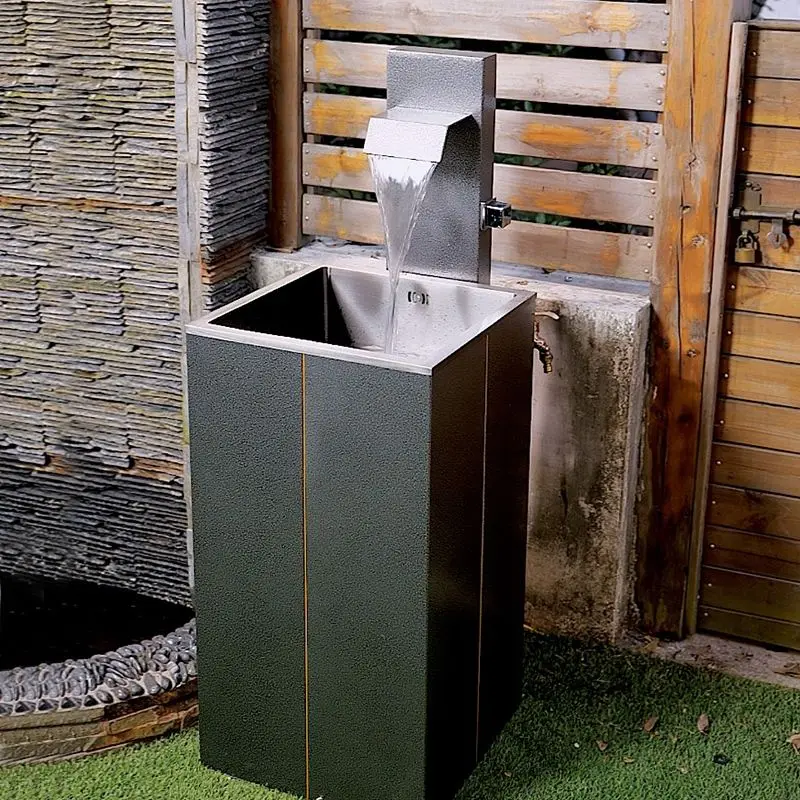 Outdoor wash basin Balcony Household floor-to-ceiling integrated column wash basin