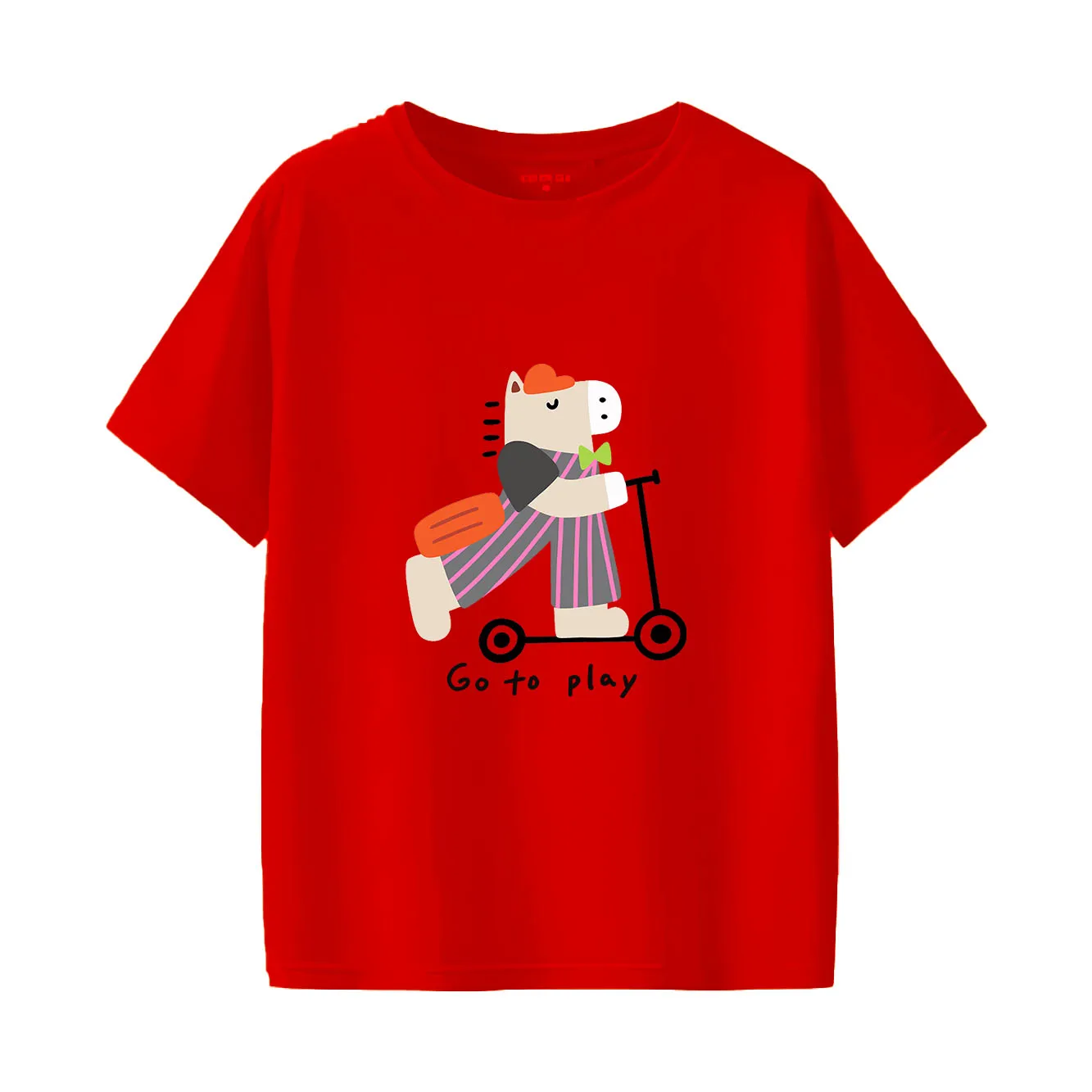 تي شيرت نسائي مطبوع عليه رسوم كرتونية لطيفة للخروج للعب بسيط وبسيط يبدو رائعًا